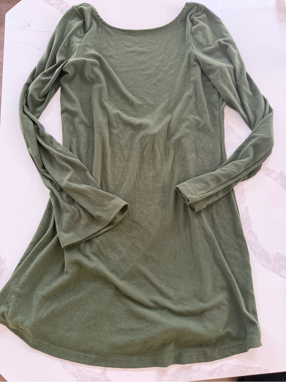 Free People free-est Rosalia long-sleeve low-back mini dress in a green color